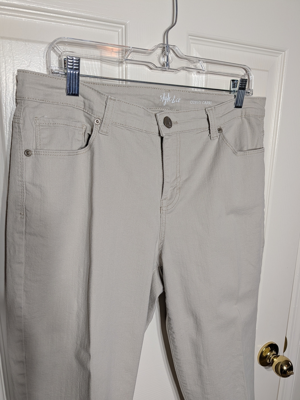 Style & Co. Curvy Capri Jeans - Tan